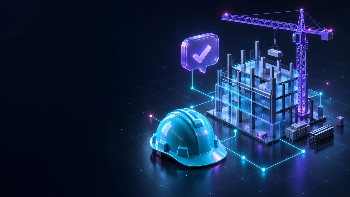Каркас здания с краном и чек-лист — CRM для подрядчика